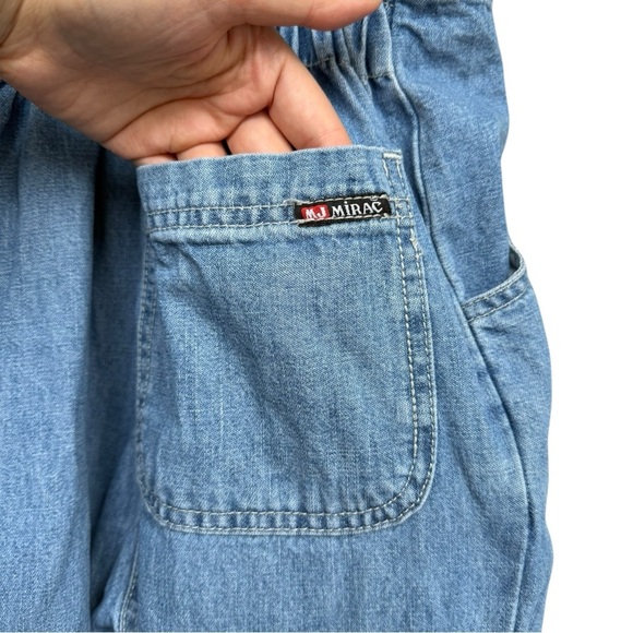 Vintage 90s Denim Jean Overalls Size XS Light Wash Jumpsuit Onesie - Picture 8 of 10